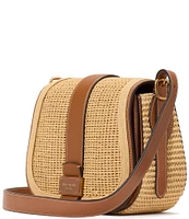 kate spade new york Nouveau Straw Medium Saddle Crossbody Bag