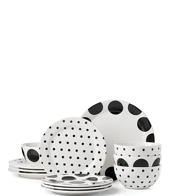 kate spade new york On The Dot 12-Piece Dinnerware Set