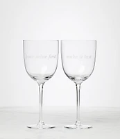 kate spade new york Pour Mine/Make It Last Wine Glass, Set of 2
