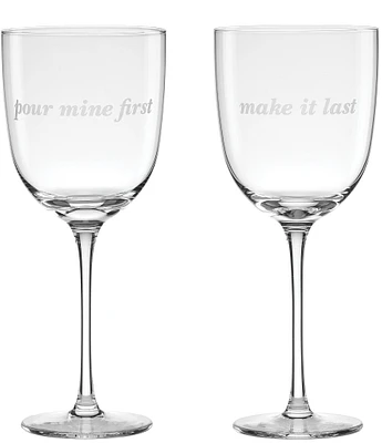 kate spade new york Pour Mine/Make It Last Wine Glass, Set of 2