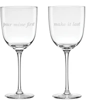 kate spade new york Pour Mine/Make It Last Wine Glass, Set of 2
