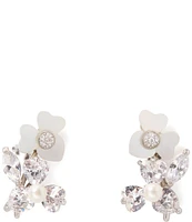 kate spade new york Precious Pansy Pearl and Crystal Cluster Stud Earrings