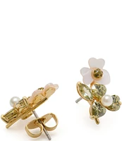 kate spade new york Precious Pansy Pearl and Crystal Cluster Stud Earrings