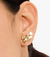 kate spade new york Precious Pansy Pearl and Crystal Cluster Stud Earrings