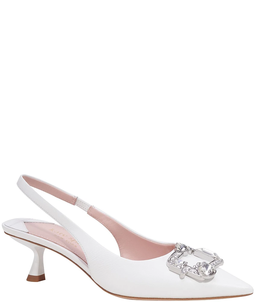 kate spade new york Renata Leather Embellished Slingback Pumps