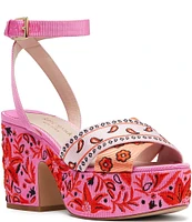 kate spade new york Rio Bandana Floral Print Platform Block Heel Sandals