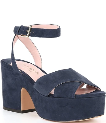 kate spade new york Rio Suede Ankle Strap Platform Sandals