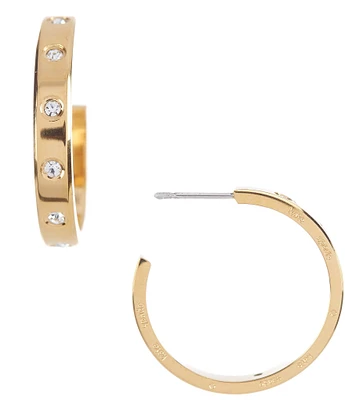 kate spade new york Crystal Set In Stone Hoop Earrings