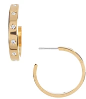 kate spade new york Crystal Set In Stone Hoop Earrings