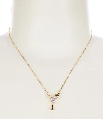 kate spade new york Shaken Or Stirred Rhinestone Mini Short Pendant Necklace