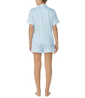 kate spade new york Short Sleeve Notch Collar Striped Pajama Set