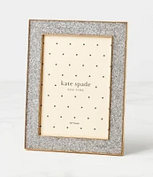 kate spade new york Sitting Pretty 5#double; x 7#double; Silver Glitter Frame