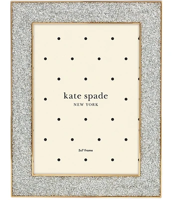 kate spade new york Sitting Pretty 5#double; x 7#double; Silver Glitter Frame