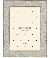 kate spade new york Sitting Pretty 5#double; x 7#double; Silver Glitter Frame