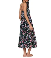 kate spade new york Spring Bouquet Mesh V-Neck Tiered Midi Swim Cover-Up Dress