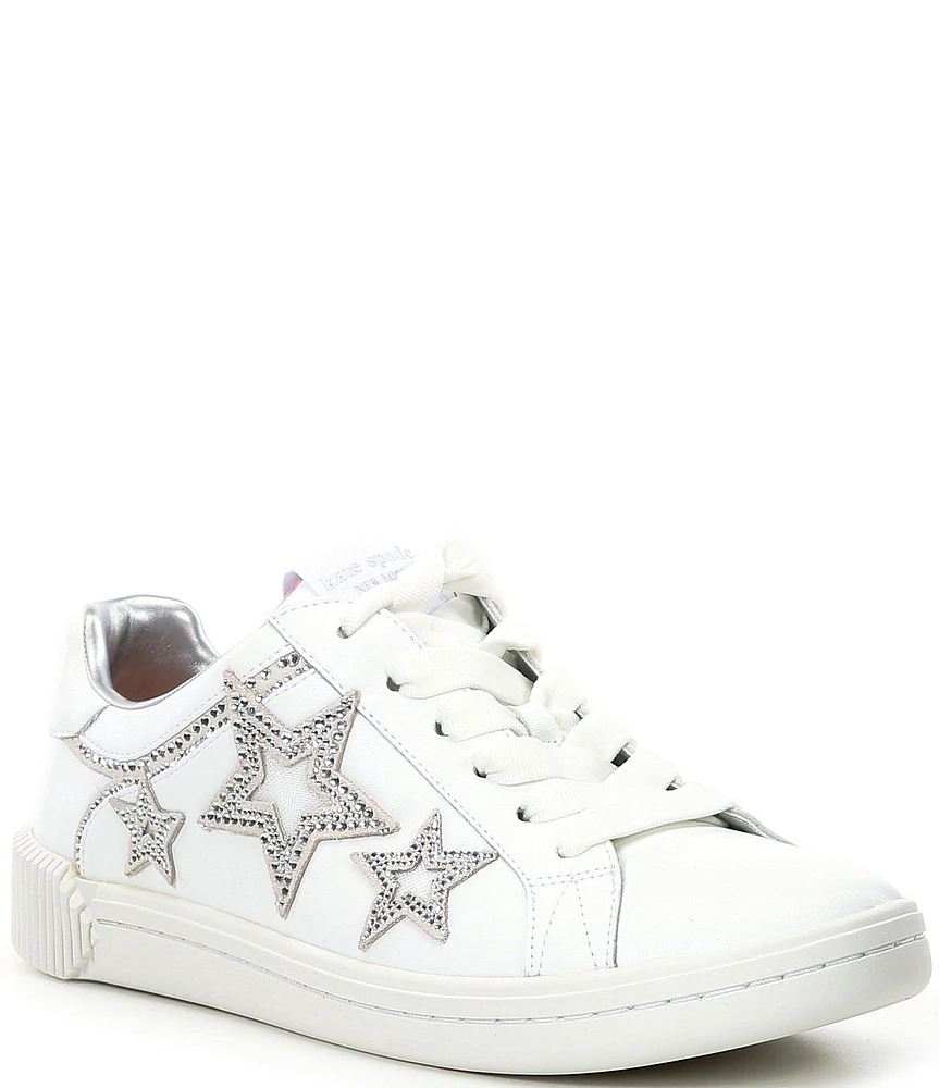 kate spade new york Starlight Leather Embellished Sneakers