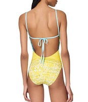 kate spade new york Summer Print Scoop Neck Open Back Tank One Piece Swimsuit