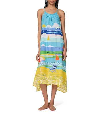kate spade new york Summer Print Scoop Neck Swim Cover-Up Dress