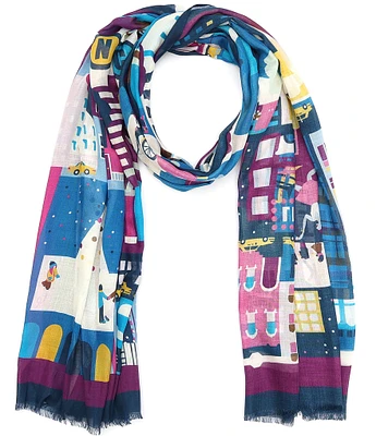 kate spade new york Uptown Map Oblong Scarf