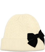 kate spade new york Velvet Bow Cable Beanie