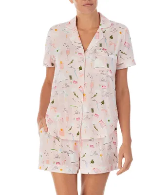 kate spade new york With Love Modal Jersey Short Sleeve Notch Collar Shorty Bridal Pajama Set