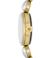 kate spade new york Women's Monroe Heart Quartz Analog Stainless Steel Pearl Bracelet Watch