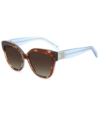 kate spade new york Women's Savanna Havana Blue Square Sunglasses