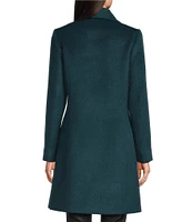 Katherine Kelly Alpaca Blend Envelope Collar Hidden Snap Coat