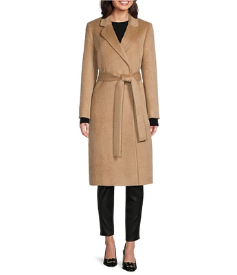 Katherine Kelly Alpaca Blend Notch Collar Wrap Coat