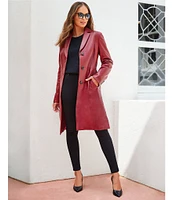 Katherine Kelly Genuine Lamb Leather Classic Notch Collar Coat