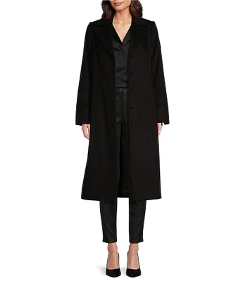 Katherine Kelly Pure Wool Classic Notch Collar Maxi Coat