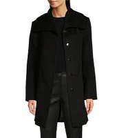 Katherine Kelly Pure Wool Envelope Collar Long Sleeve Coat