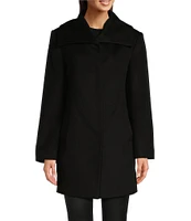 Katherine Kelly Pure Wool Envelope Collar Long Sleeve Coat