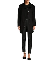 Katherine Kelly Pure Wool Envelope Collar Long Sleeve Coat