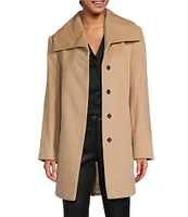 Katherine Kelly Pure Wool Envelope Collar Long Sleeve Coat