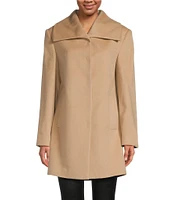 Katherine Kelly Pure Wool Envelope Collar Long Sleeve Coat