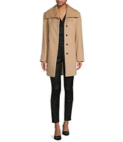 Katherine Kelly Pure Wool Envelope Collar Long Sleeve Coat