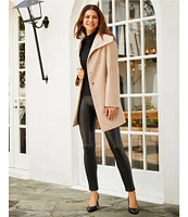 Katherine Kelly Pure Wool Envelope Collar Long Sleeve Coat