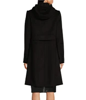 Katherine Kelly Pure Wool Notch Collar Long Sleeve Coat with Removable Bib Insert