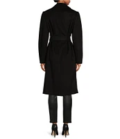 Katherine Kelly Pure Wool Wrap Maxi Coat with Removable Faux Fur Collar