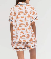 Katie Kime Austin Toile Woven Shorty Pajama Set