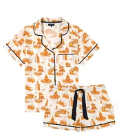 Katie Kime Austin Toile Woven Shorty Pajama Set