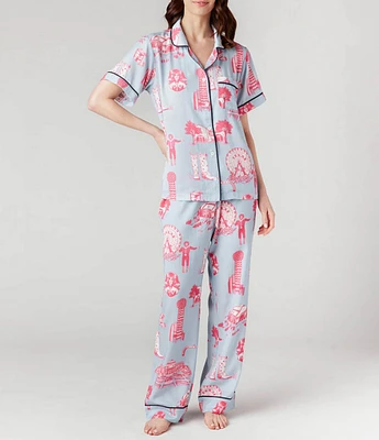 Katie Kime Dallas Toile Woven Pant Pajama Set