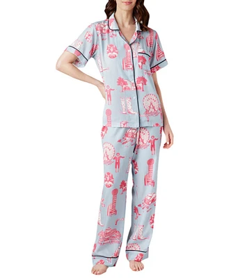 Katie Kime Dallas Toile Woven Pant Pajama Set