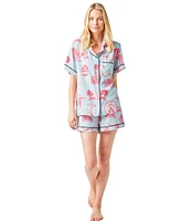 Katie Kime Dallas Toile Woven Shorty Pajama Set