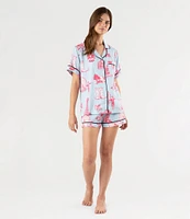 Katie Kime Dallas Toile Woven Shorty Pajama Set