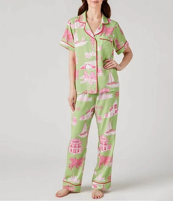 Katie Kime Florida Toile Woven Pant Pajama Set