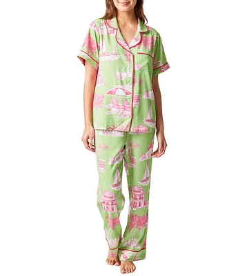 Katie Kime Florida Toile Woven Pant Pajama Set