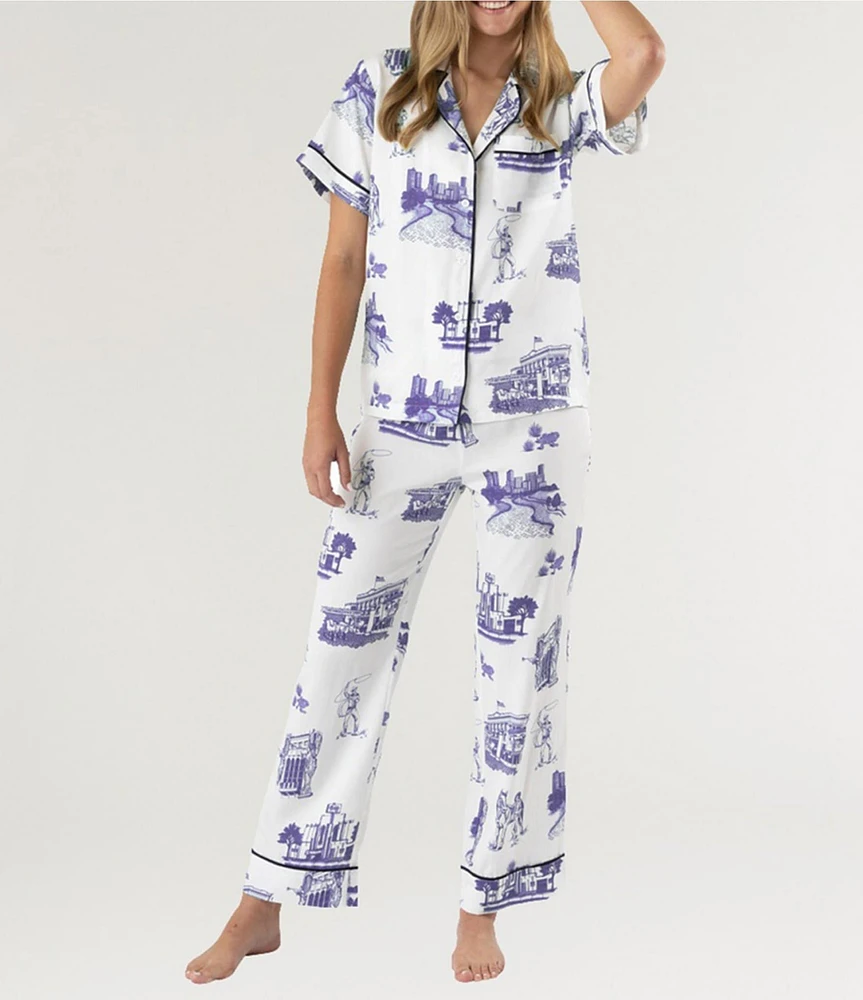 Katie Kime Fort Worth Toile Woven Pajama Pant Set