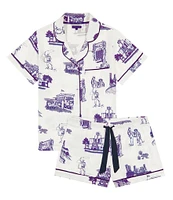 Katie Kime Fort Worth Toile Woven Shorty Pajama Set